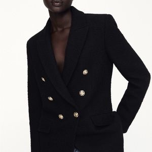 Zara Textured Weave Jacket Blazer NWT
